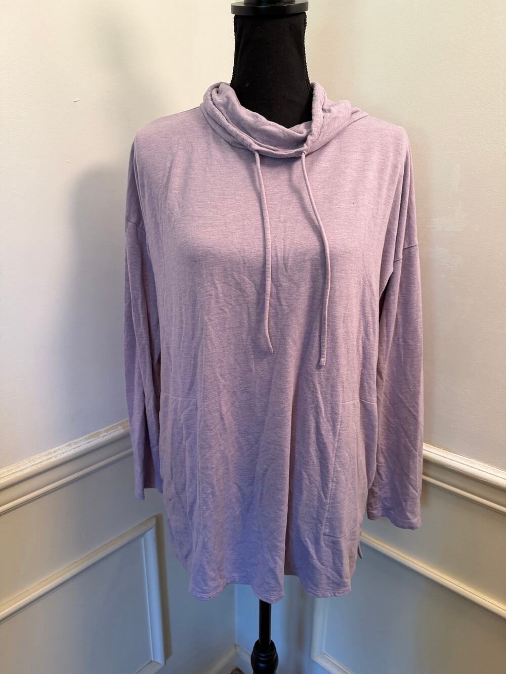 Pure Jill by J. Jill Eco Terry Cowl Neck Drawstring Tunic Pullover Loungewear